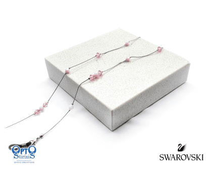 ΑΛΥΣΙΔΑ SWAROVSKI 14 ΠΕΤΡΕΣ ΡΟΖ (κωδ.7021864)