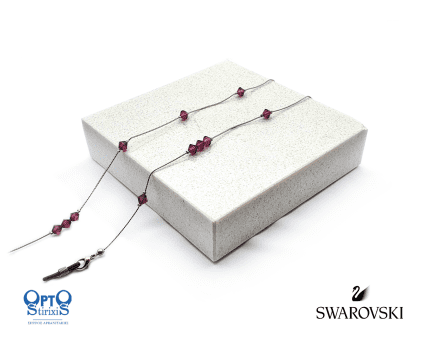 ΑΛΥΣΙΔΑ SWAROVSKI 14 ΠΕΤΡΕΣ ΜΩΒ (κωδ.7021895)