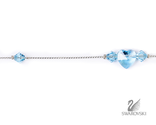 ΑΛΥΣΙΔΑ SWAROVSKI ΚΑΡΔΙΑ ΓΑΛΑΖΙΑ (κωδ.7021831) - Image 2