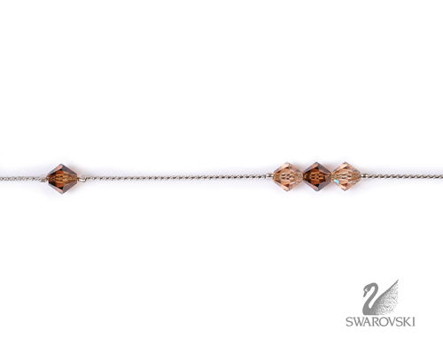 ΑΛΥΣΙΔΑ SWAROVSKI 14 ΠΕΤΡΕΣ ΜΠΕΖ-ΚΑΦΕ (κωδ.7021867) - Image 2