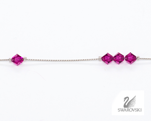 ΑΛΥΣΙΔΑ SWAROVSKI 14 ΠΕΤΡΕΣ ΜΩΒ (κωδ.7021887) - Image 2