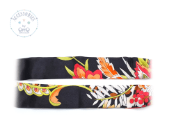 ΑΛΥΣΙΔΑ ΚΟΚΚΑΛΙΝΗ ΜΕ ΜΑΝΤΗΛΙ FLORAL ΜΑΥΡΟ (κωδ.7021411.5) C2